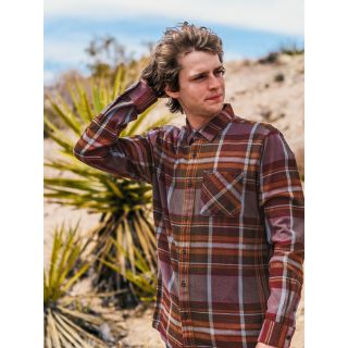 VOLCOM - CADEN PLAID LONG SLEEVE FLANNEL - PORT