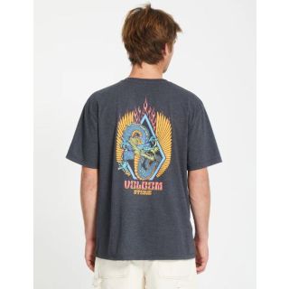 VOLCOM - DRAGGIN STONE T-SHIRT - HEATHER BLACK
